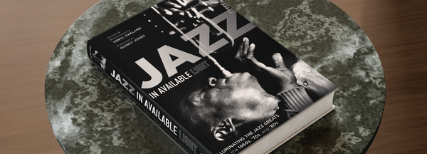 Jazz In Available Light, book cover — photography by Veryl Oakland, foreword by Quincy Jones