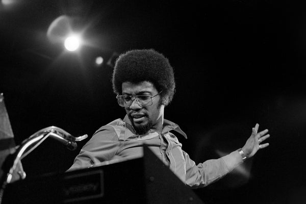 Herbie Hancock performing at UC Berkeley, 1975 — photograph by Veryl Oakland