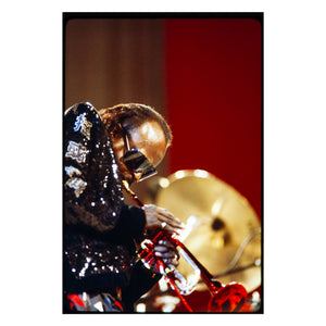 Miles Davis performing at Avery Fisher Hall in New York City, 1985 — photograph by Veryl Oakland