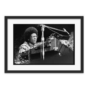 Herbie Hancock performing at Monterey Jazz Festival, 1970 — photograph by Veryl Oakland
