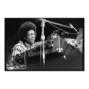 Herbie Hancock performing at Monterey Jazz Festival, 1970 — photograph by Veryl Oakland