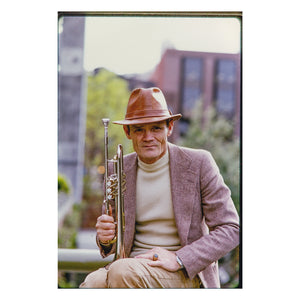 Chet Baker portrait in Ghirardelli Square, 1978 — photograph by Veryl Oakland
