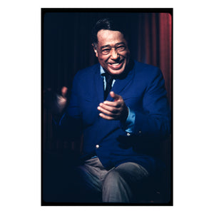 Duke Ellington laughing at Harrah's Club, 1967 — photograph by Veryl Oakland