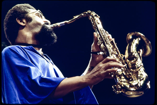 Sonny Rollins performing at Monterey Jazz Festival, 1972 — photograph by Veryl Oakland