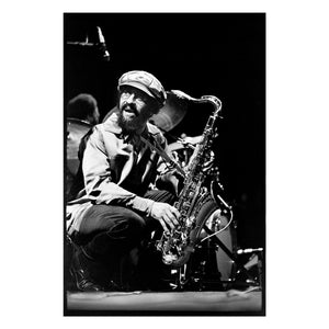 Sonny Rollins pausing on stage at Great American Music Hall, 1976 — photograph by Veryl Oakland