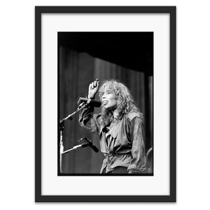 Joni Mitchell performing at UC Berkeley, 1979 — photograph by Veryl Oakland