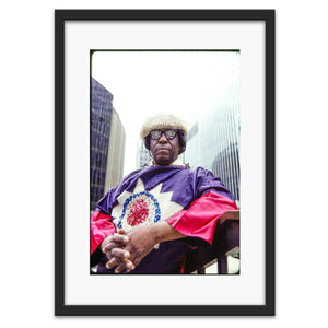 Sun Ra portrait in New York City, 1979 — photograph by Veryl Oakland