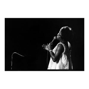 Sarah Vaughan performing at Monterey Jazz Festival, 1969 — photograph by Veryl Oakland