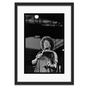 Sarah Vaughan performing in Concord, CA, 1975 — photograph by Veryl Oakland