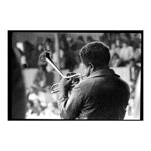 Dizzy Gillespie performing at Monterey Jazz Festival, 1975 — photograph by Veryl Oakland