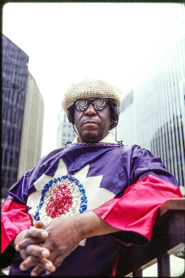Sun Ra portrait in New York City, 1979 — photograph by Veryl Oakland